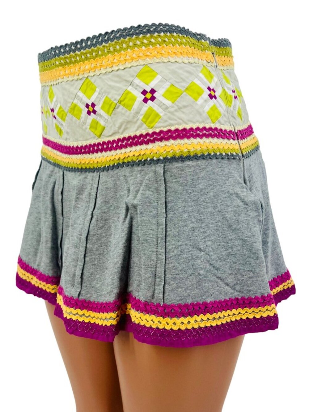 VTG Free People Archival 2004 Eagle Tag Mini Skirt 6| Y2K Indie Sleaze Boho Luxe - Picture 6 of 16